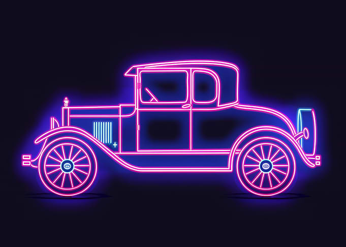 Neon Line Car