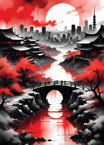 Red Black japan Style
