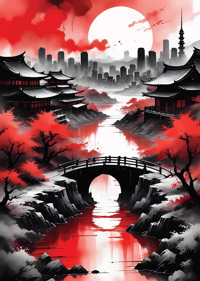Red Black japan Style