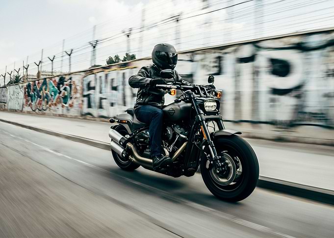 Riding Harley Davidson