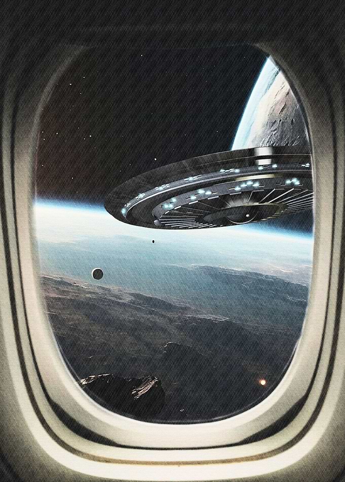 see outer space on a plane