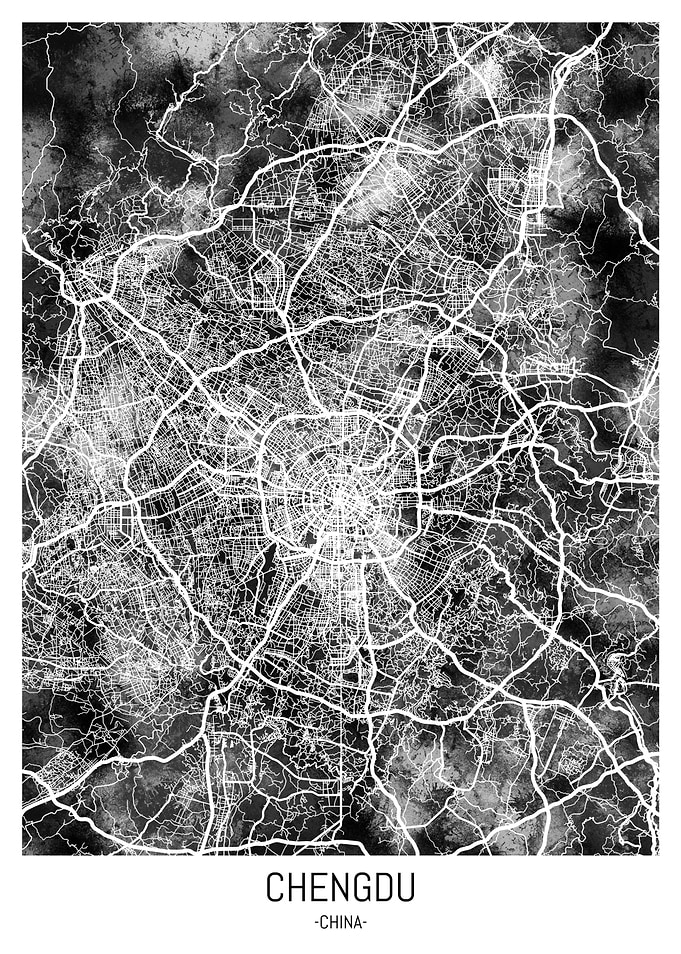 Chengdu China City Map