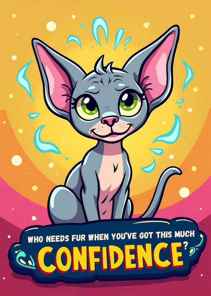 Confidence A Sphynx cat