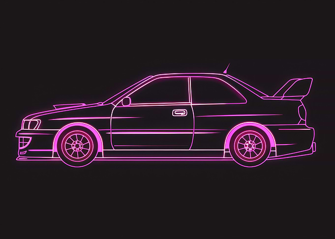 Neon Line Car