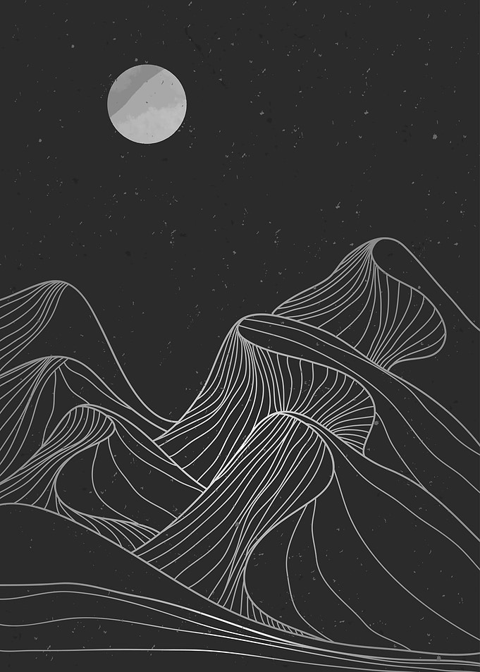 abstract mountain line art