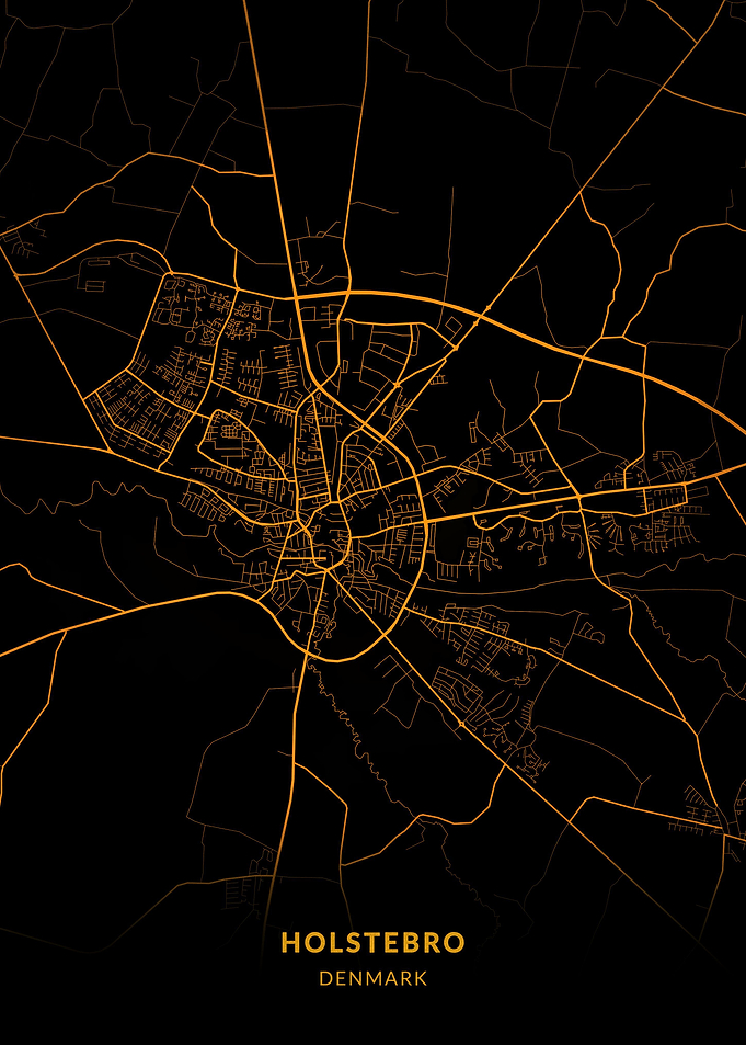 Holstebro City Map Gold