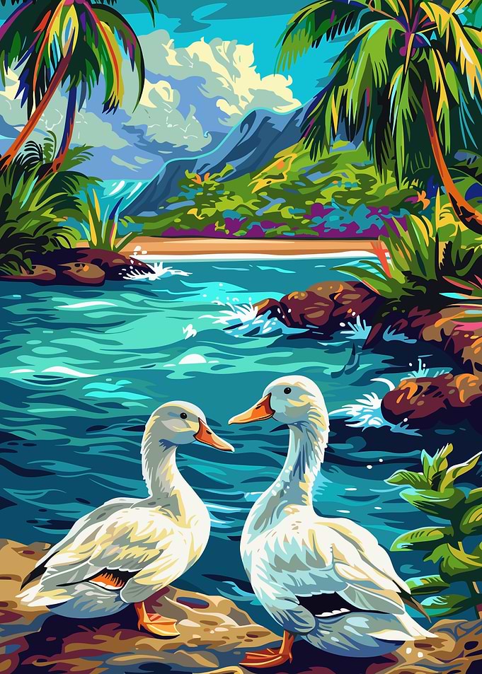Cute Ducks on a Beach