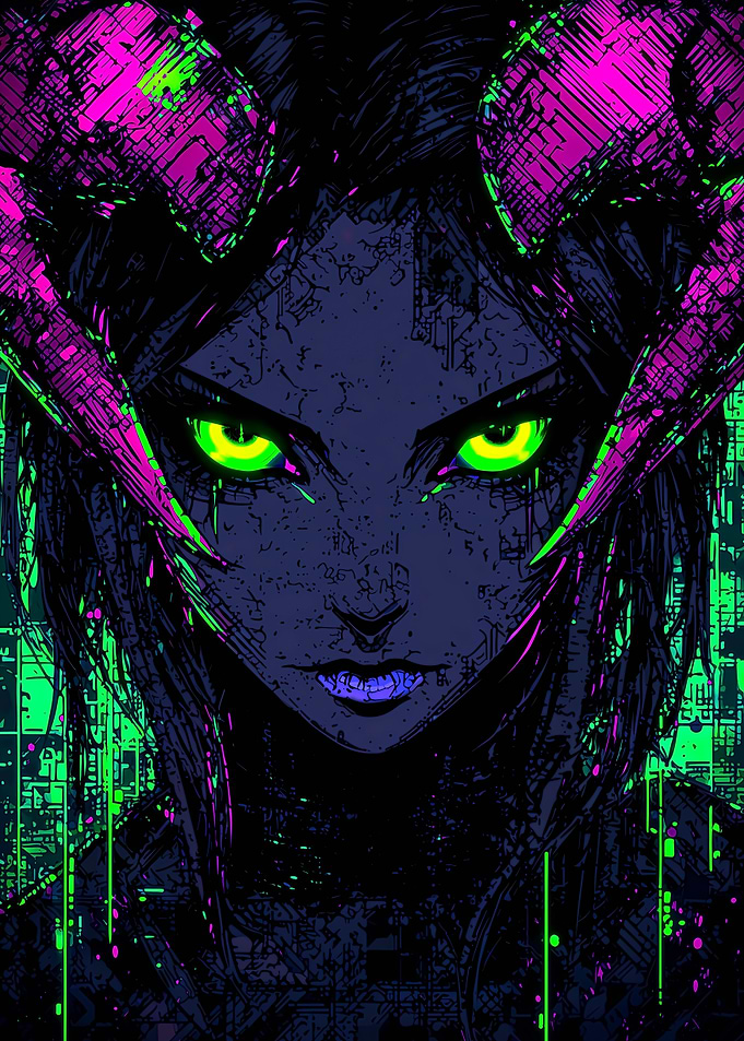 Neon Dripping Succubus