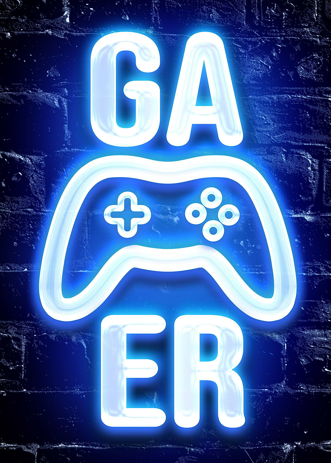 Gamer gaming setup poster