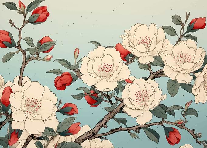 Flower Japanese Painting