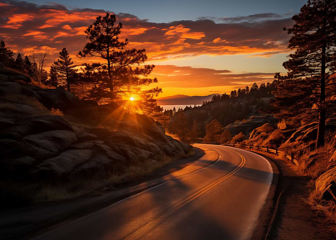 Mountain Road Sunset