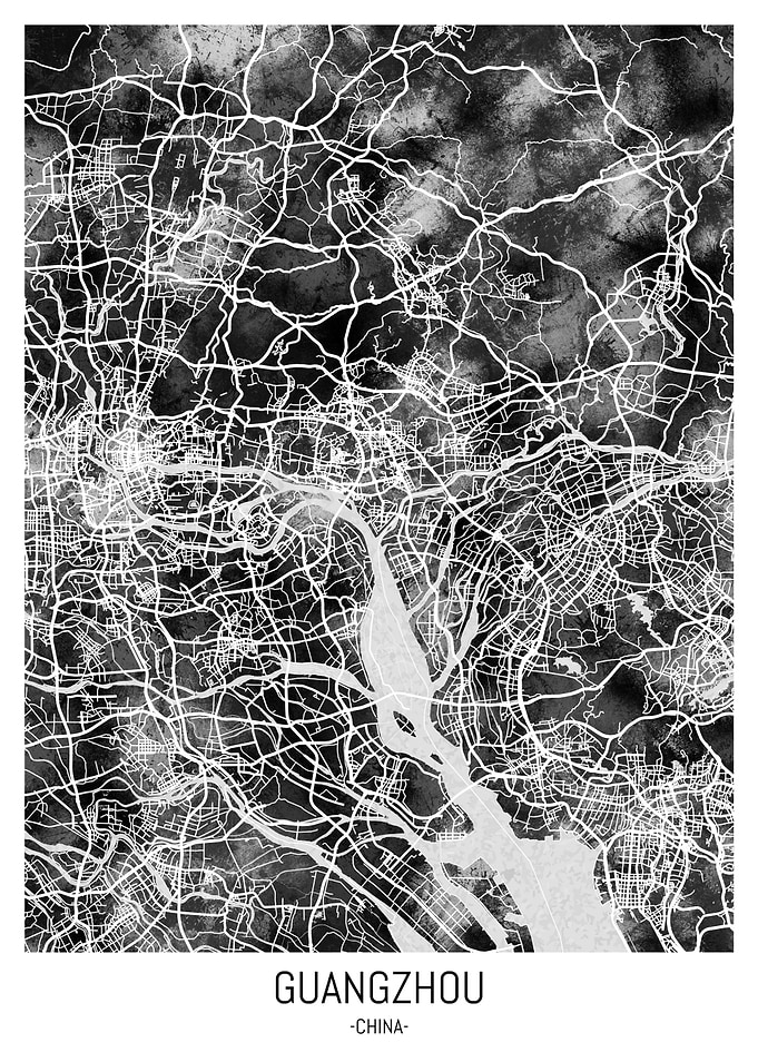 Guangzhou China City Map