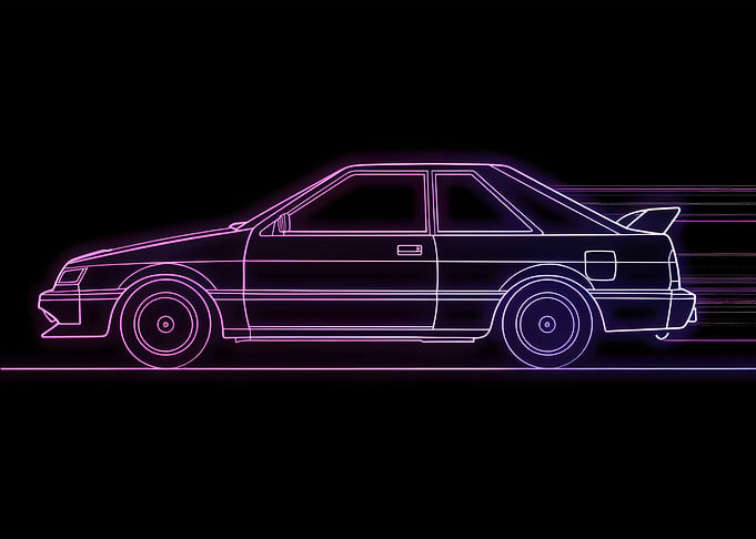 Neon Line Car