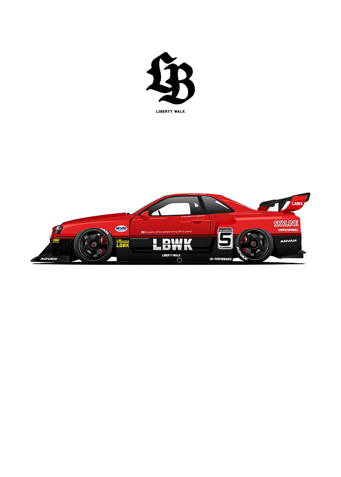 Nissan R34 GTR LB Silhoue