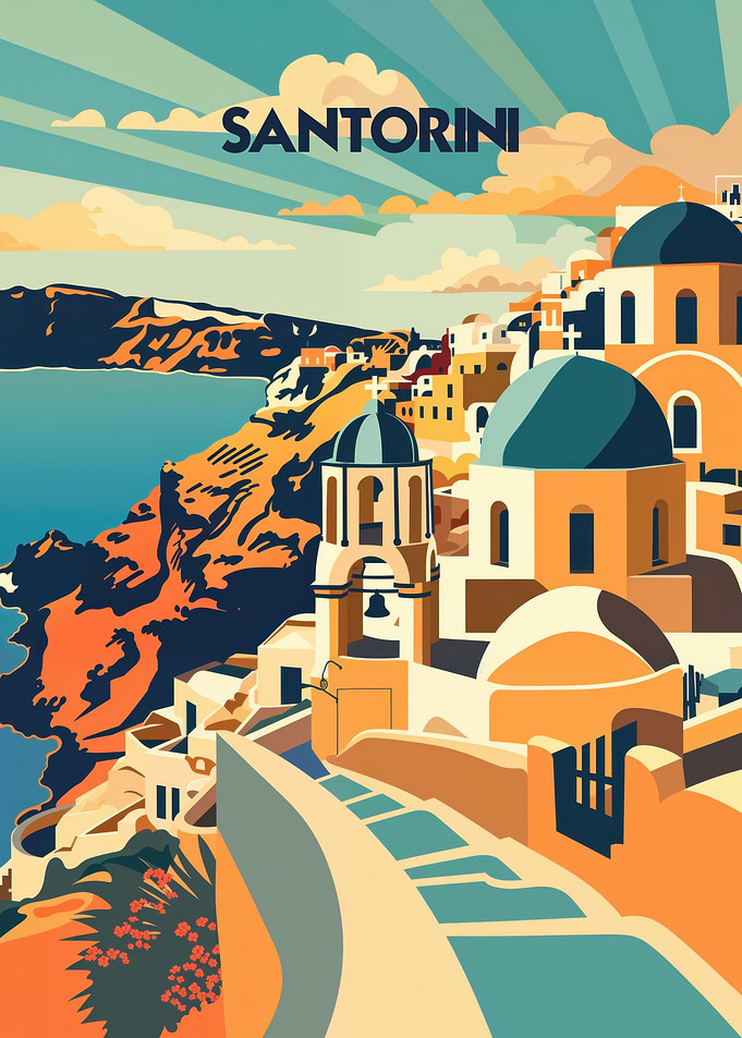 Santorini Sunlit Domes