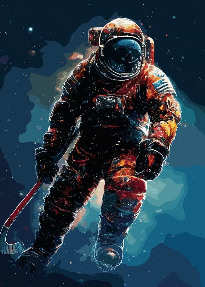 Ice Hockey Space Astronaut