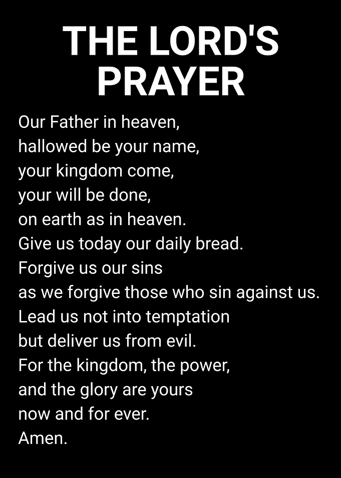 THE LORDS PRAYER BLACK