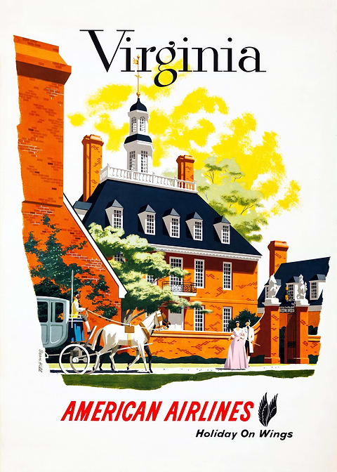 Colonial Charm Flyer — vintage travel poster on metal