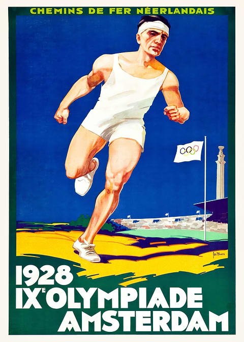 Amsterdam Games Art — vintage travel poster on metal