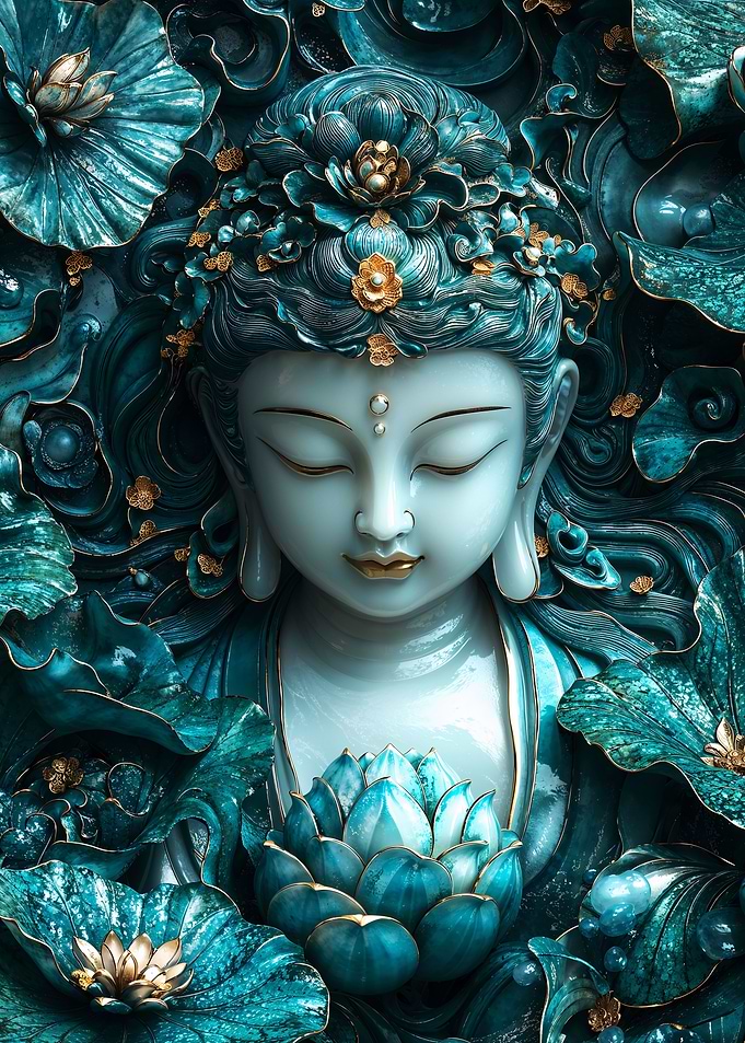 Zen Lotus Buddha Kintsugi