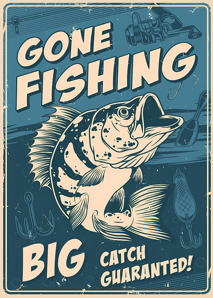 funny fishing poster