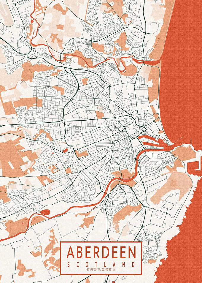 Aberdeen City Map Bohemian