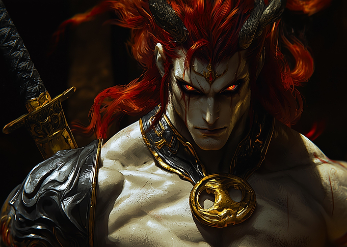 Redhead Gold Demon Vampire