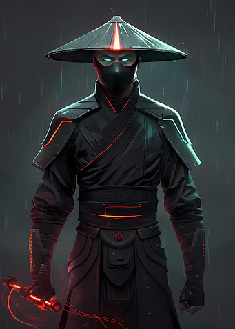 Cyberpunk Asian Warrior