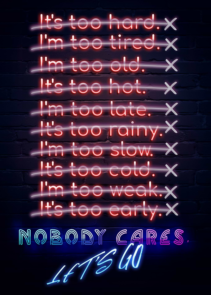 neon Nobody Cares Lets Go