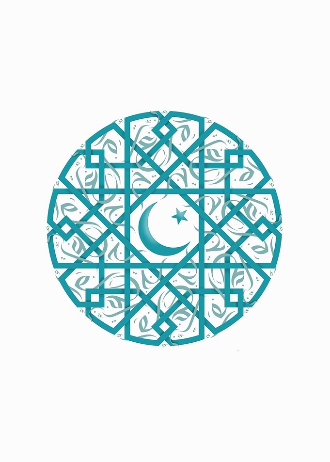 Blue Arabesque Crescent