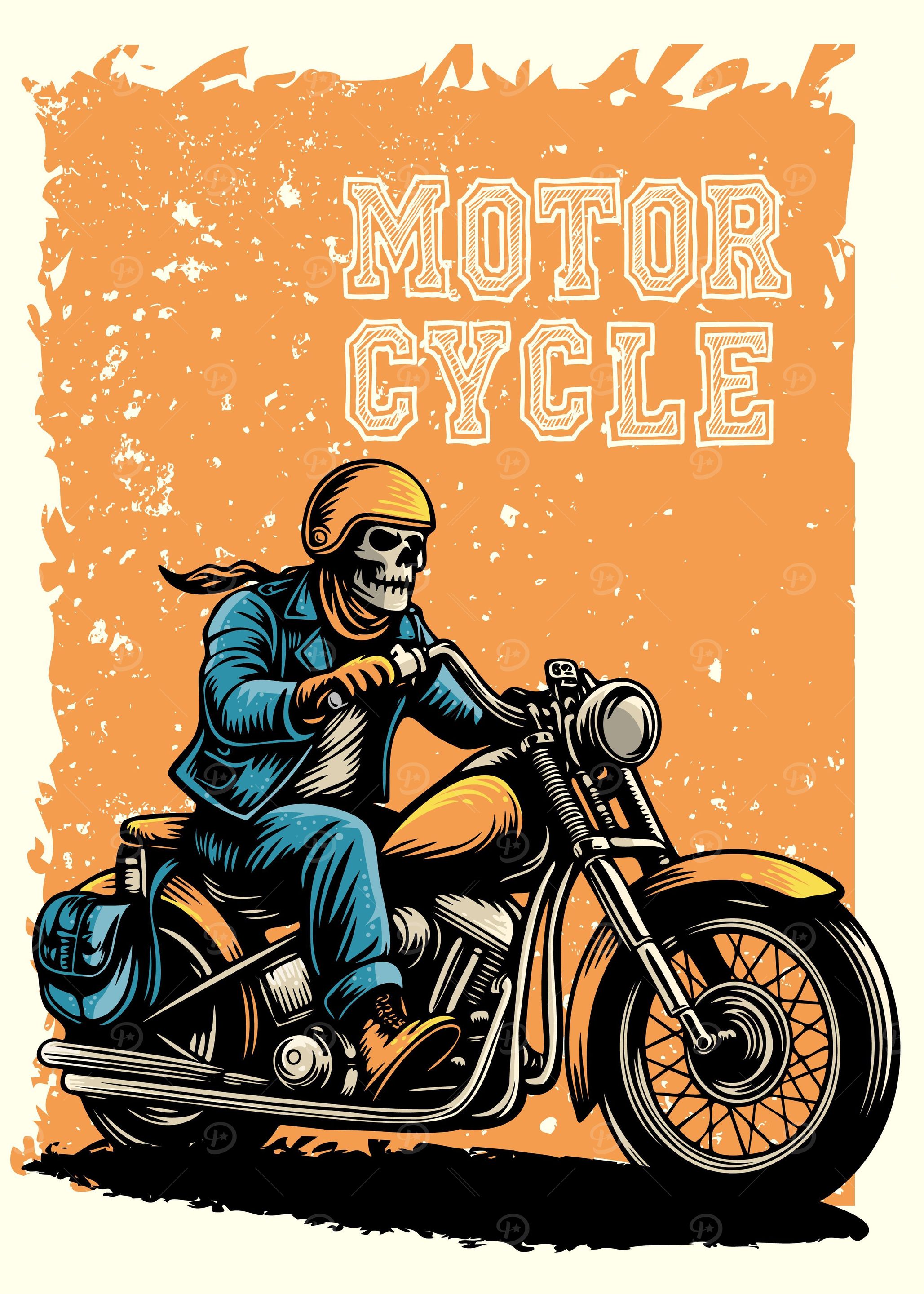 classic motorcycle skull