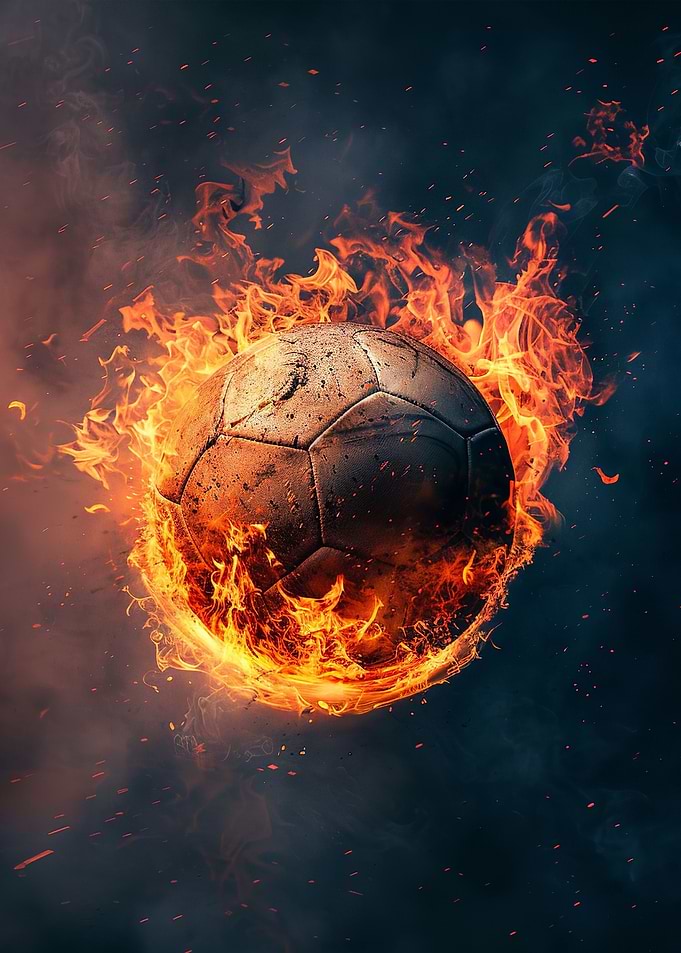 Burning Soccer Football