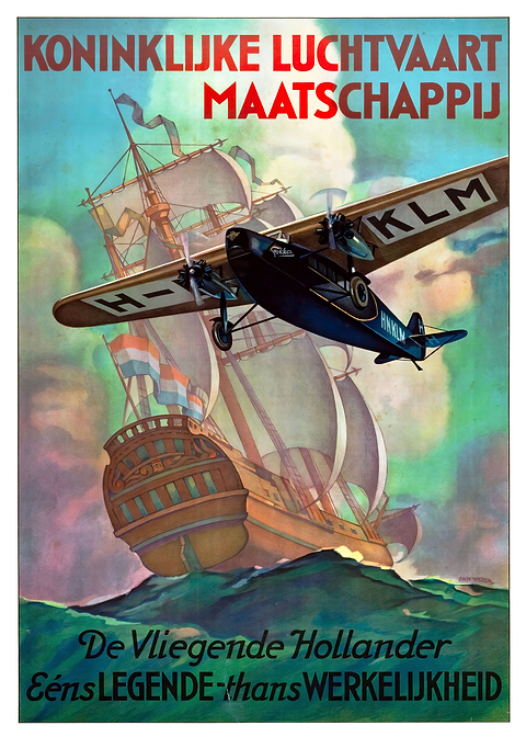 Vintage Air Voyage — vintage travel poster on metal