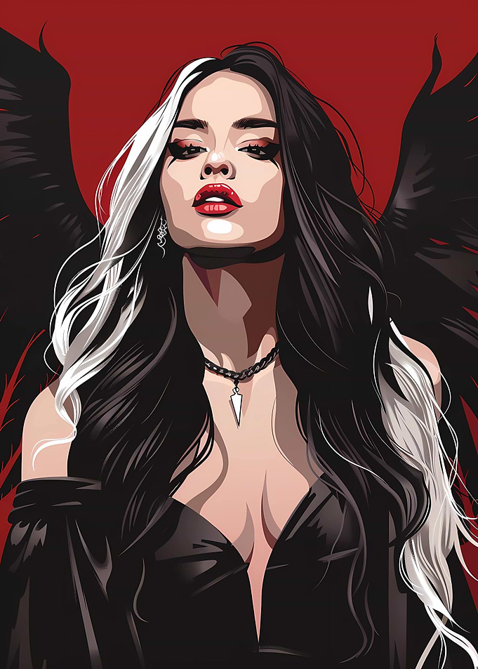 Gothic Dark Angel Emo Girl
