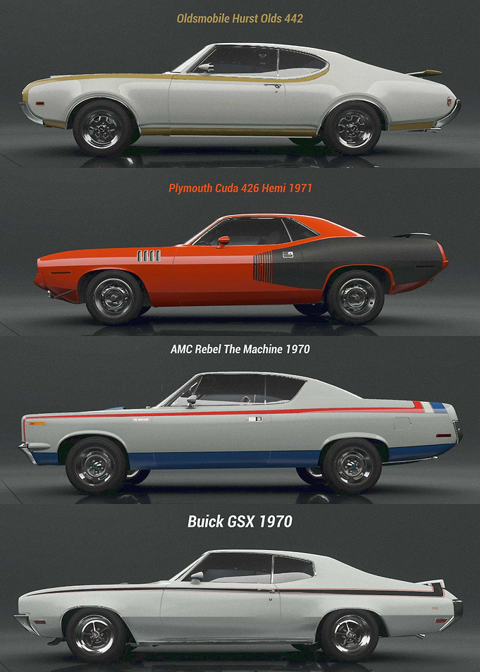 Four cars poster
