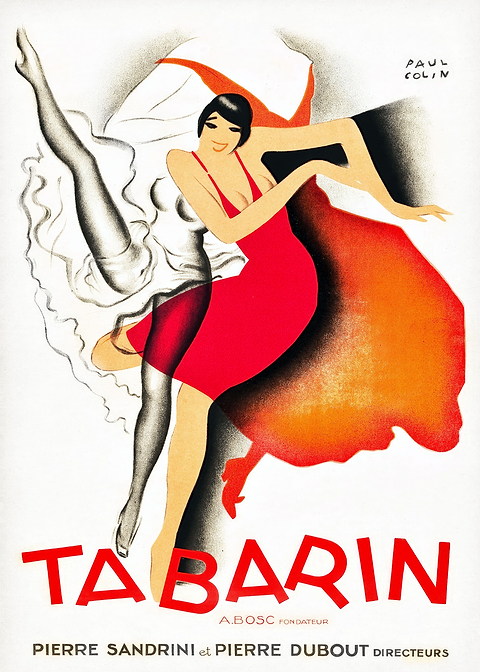 Jazz Age Elegance — vintage poster restored on metal