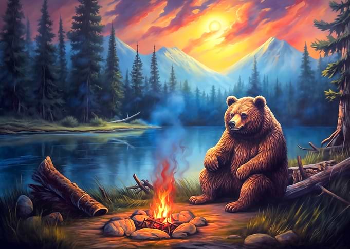 Grizzly Bear Campfire