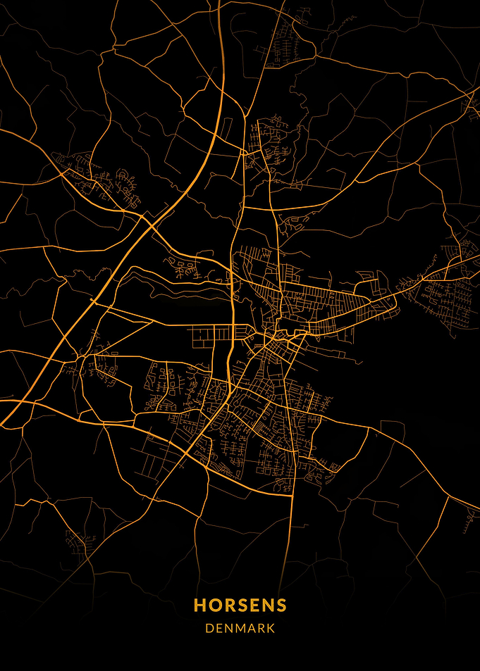 Horsens City Map Gold