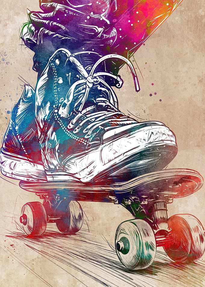 Skateboard sport art
