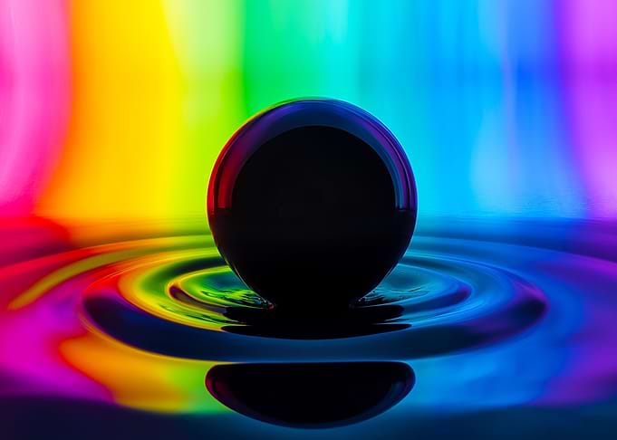 Rainbow Dark Black Sphere