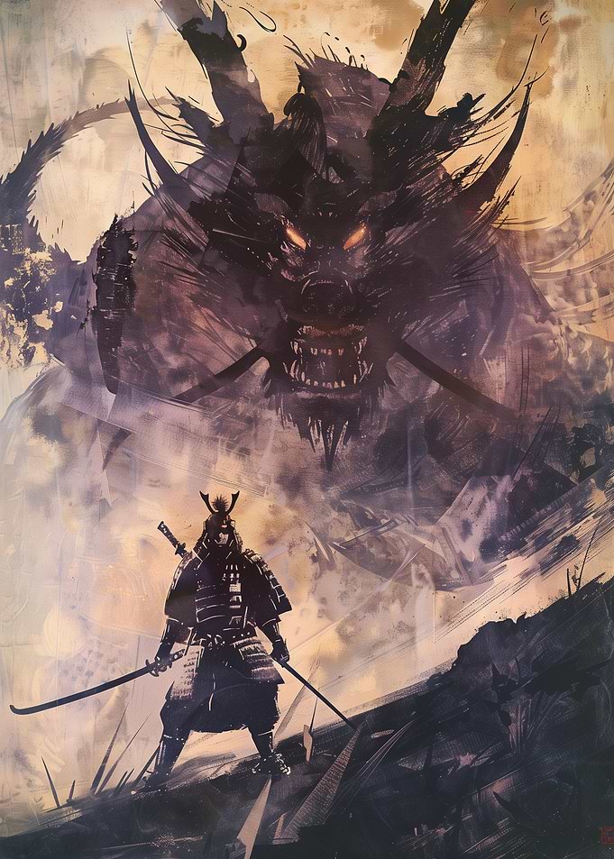 Japanese Samurai Dragon