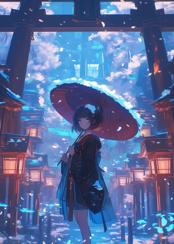 Woman at Torii Gate