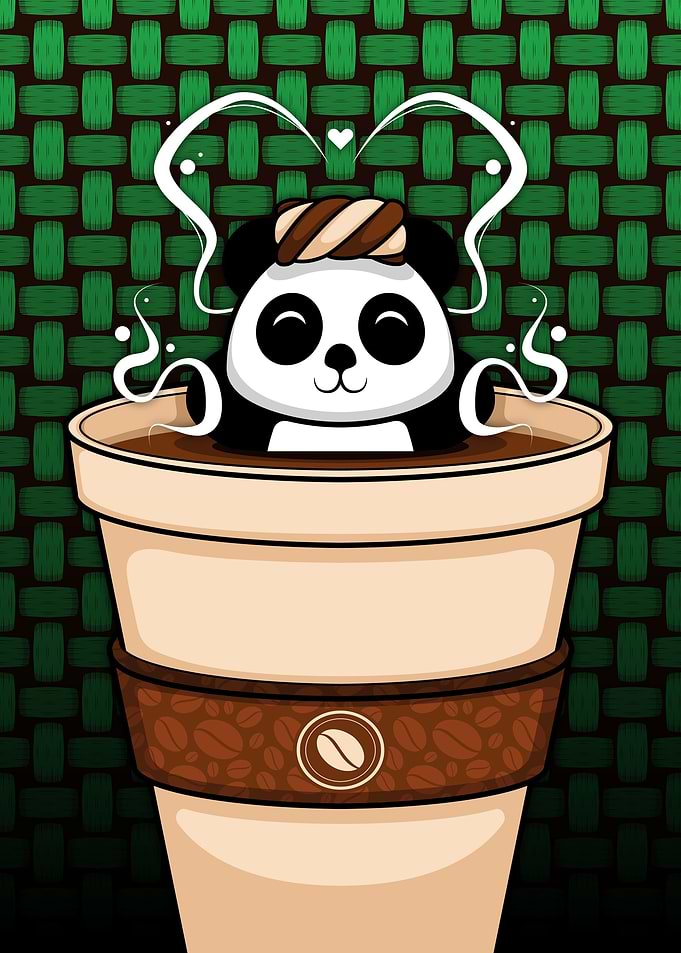 Panda in coffee