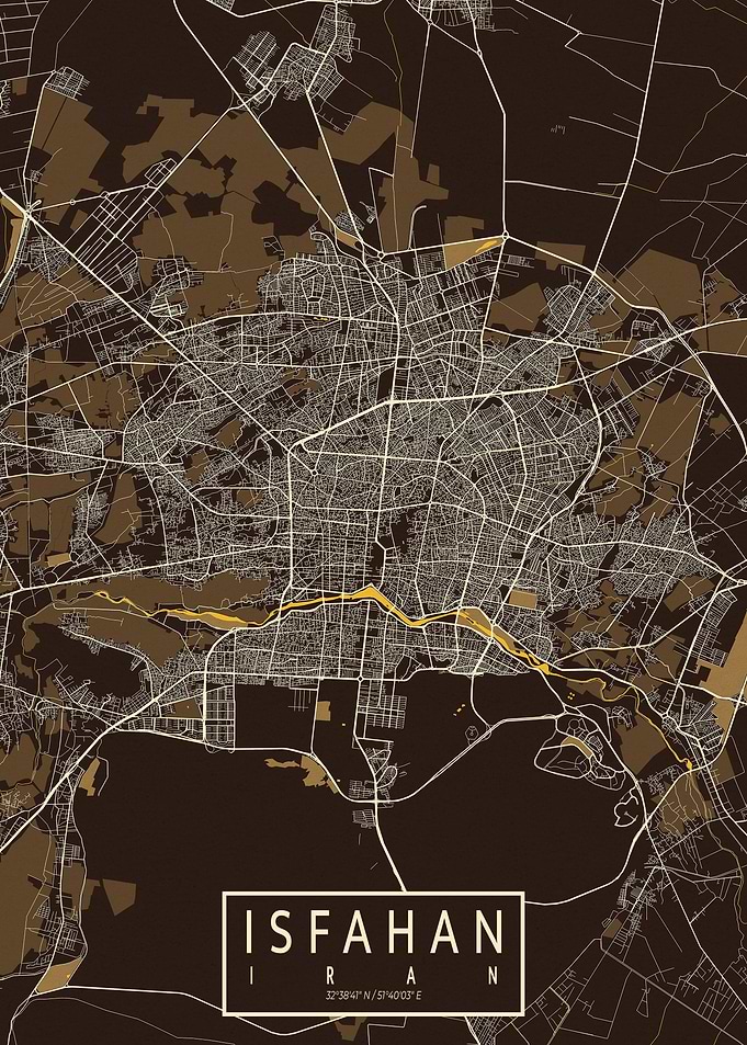 Isfahan City Map Iran Past