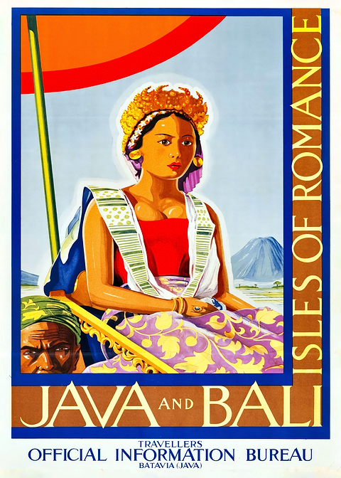 Java Bali Vintage Charm — vintage travel poster on metal
