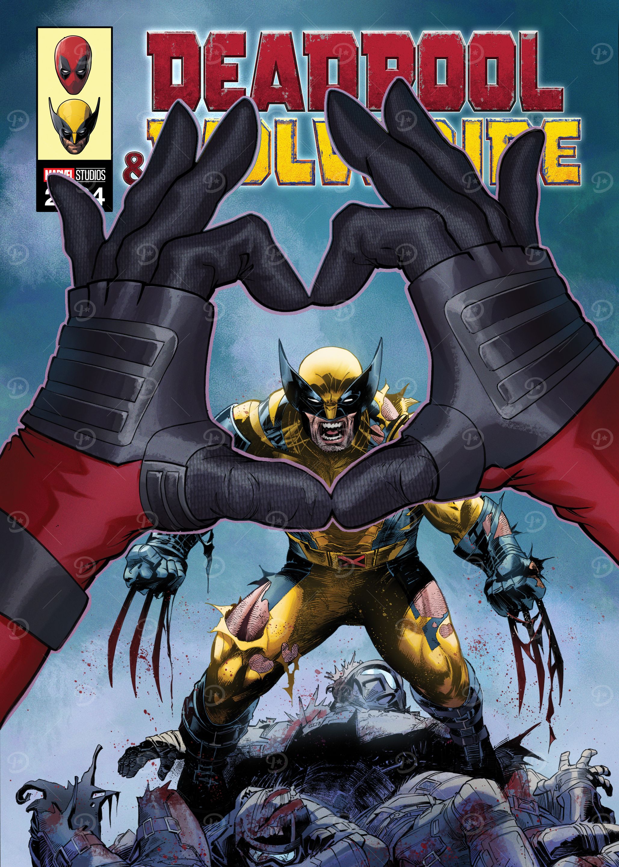 Deadpool Heart Hands