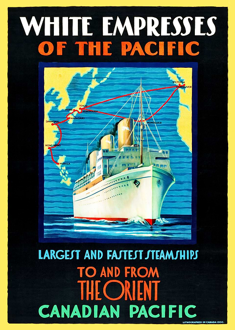 Ocean Liner Elegance — vintage travel poster on metal