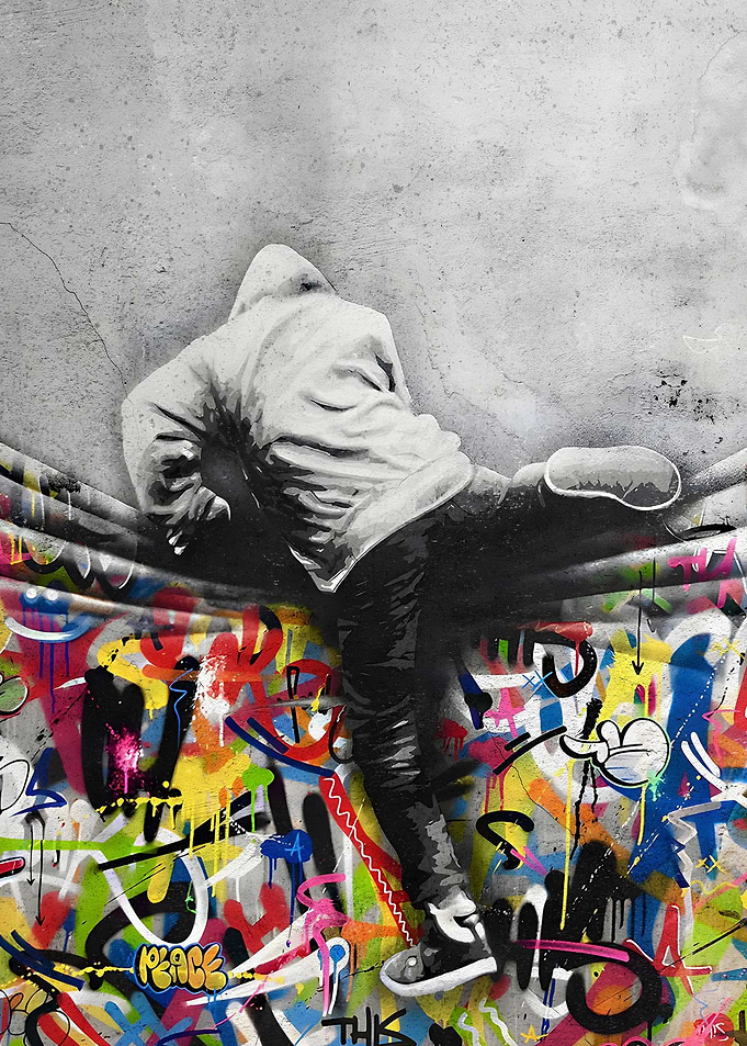 Graffiti Man Banksy Style