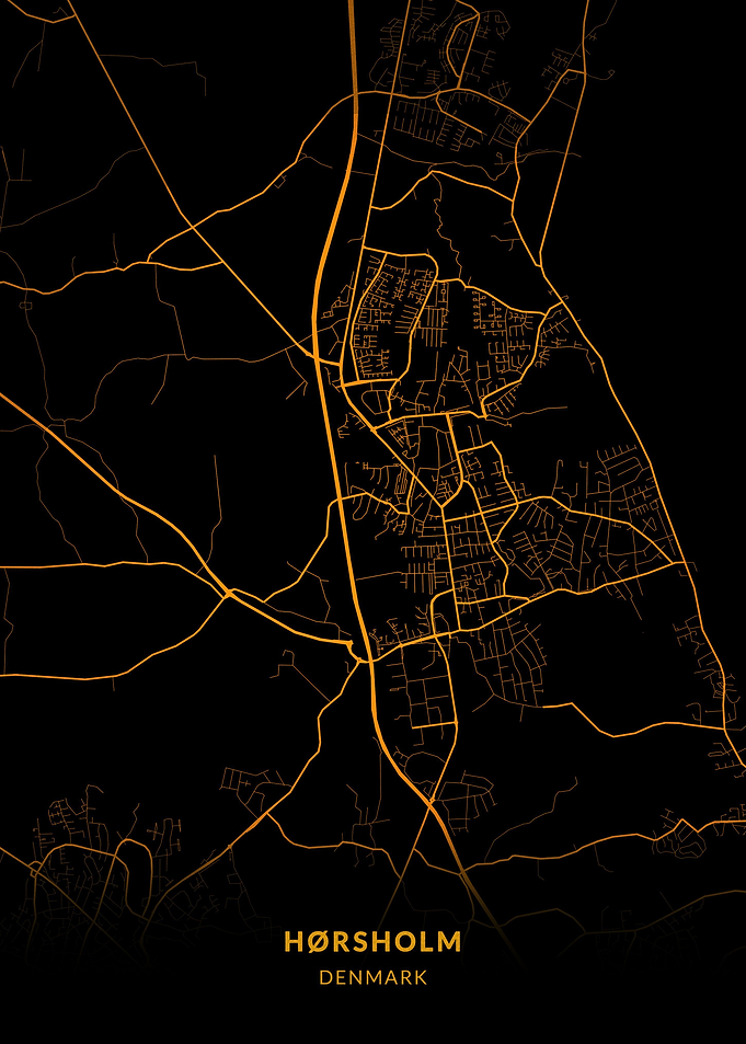 Horsholm City Map Gold