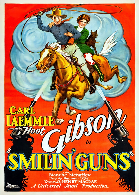 Vintage Cowboy Showdown — classic movie poster on metal
